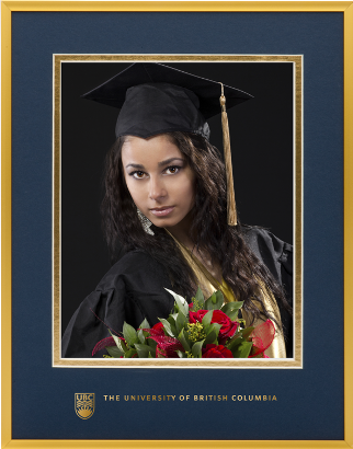 UBC Large gold metal photo frame - gold foil embossing